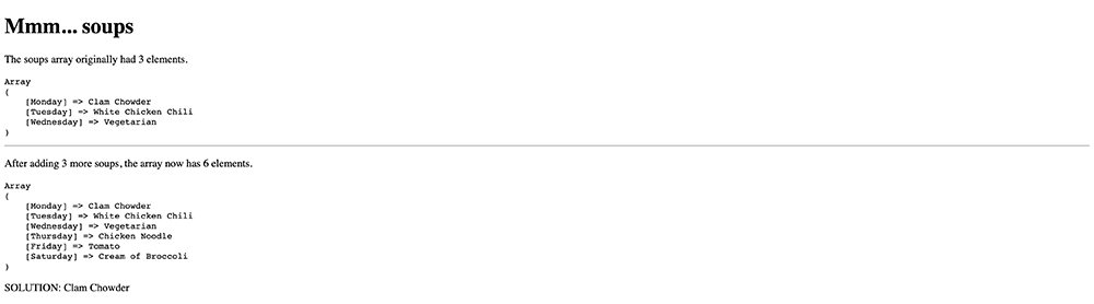 Arrays with PHP